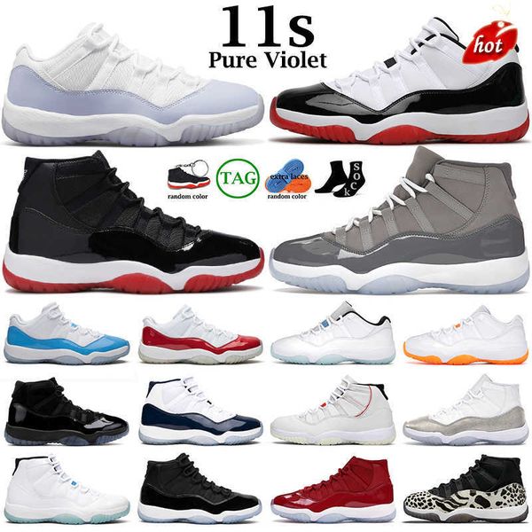 

jumpman og basketball shoes men women 11s 11 pure violet cool grey jubilee 25th anniversary bred concord win like 96 platinum tint mens trai, Black
