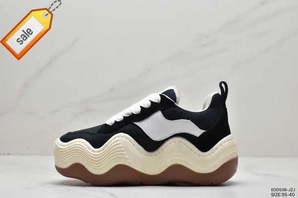 

shoes designer men women wave thick sole triple wavy yellow sports canvas sneakers bread appearance design