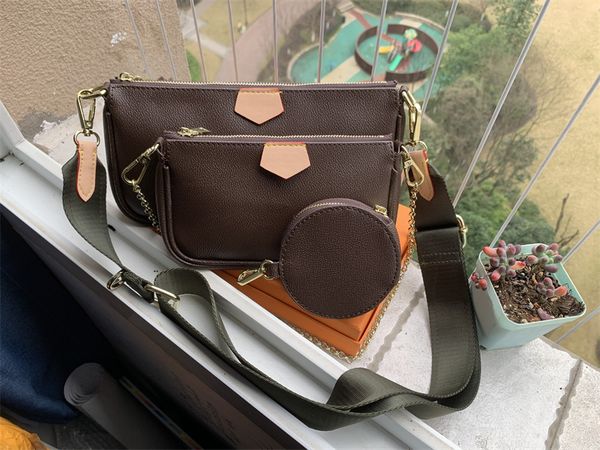 

classic twill pattern luxury designer bag double shoulder zipper wallet purse women handbag leather white