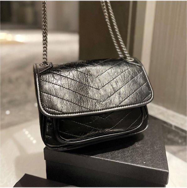 

niki mini large in crinkled vintage leather flap bag crossbody womens designer luxurys handbag lady purse wallet shoulder bags tote
