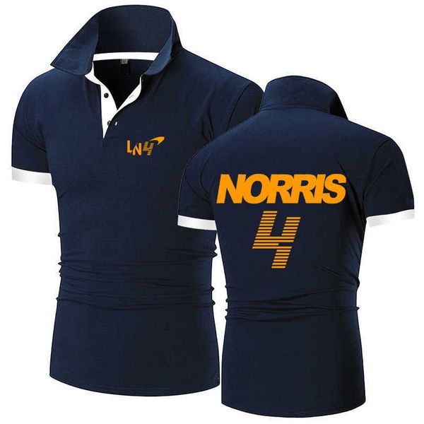 

2023 new formula one men's polo f1 team short sleeve mclaren racing lando norris summer fashionable cotton shirt short-sleeved custom, White;black