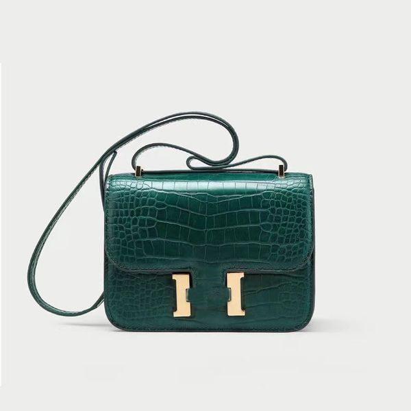 

2023 luxury designers bags small square bag in genuine leather one-shoulder crossbody bag with palm print h letter black and white brown gre