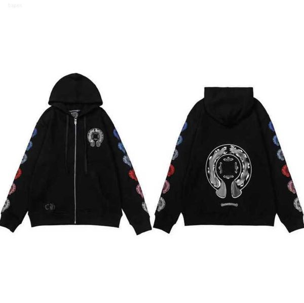 

luxury mens fashion sweatshirts designer hoodies ch sanskrit sweater zipper hooded cross pullover hoodie casual men women coat e69f, Black