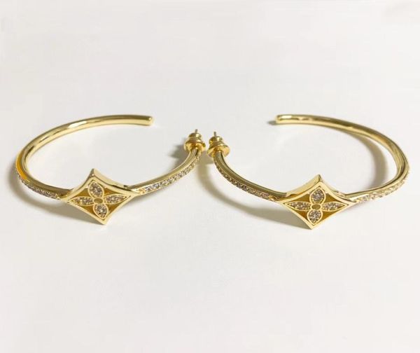 

2022 luxury designer hoop brand colorful gem earrings letters women039s party wedding couple gifts jewelry 925 sil4626416, Golden;silver