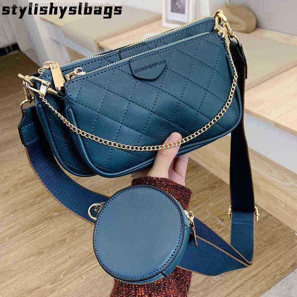 

clutch bags diamond pattern women crossbody bag pu leather fashion three in one shoulder messenger bag female luxury chain purse and handbag
