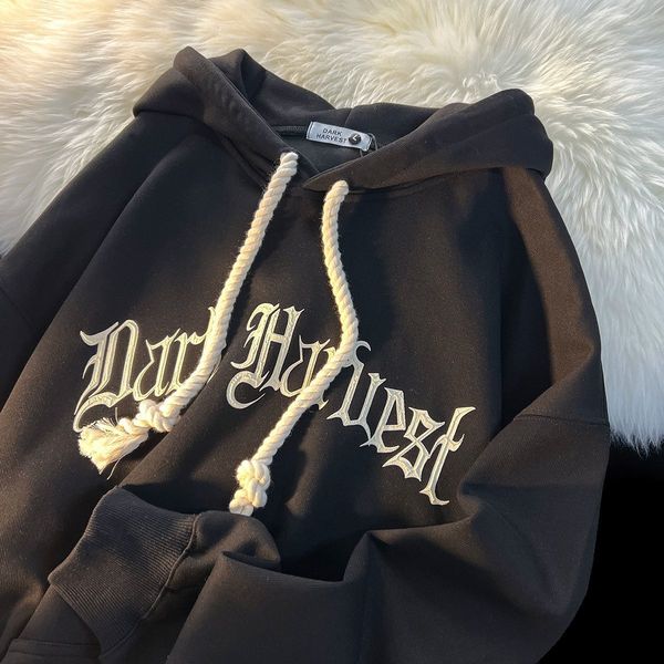 

men's tracksuits american vintage coat women all season thin ins fashion hoodie oversize loose drape sweatshirts punk wind cool 230106, Gray