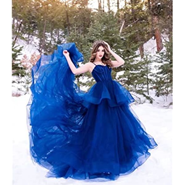 

spaghetti straps prom dresses puffy lace up evening dresses party gowns fishtail beach bridesmaid holiday, Black