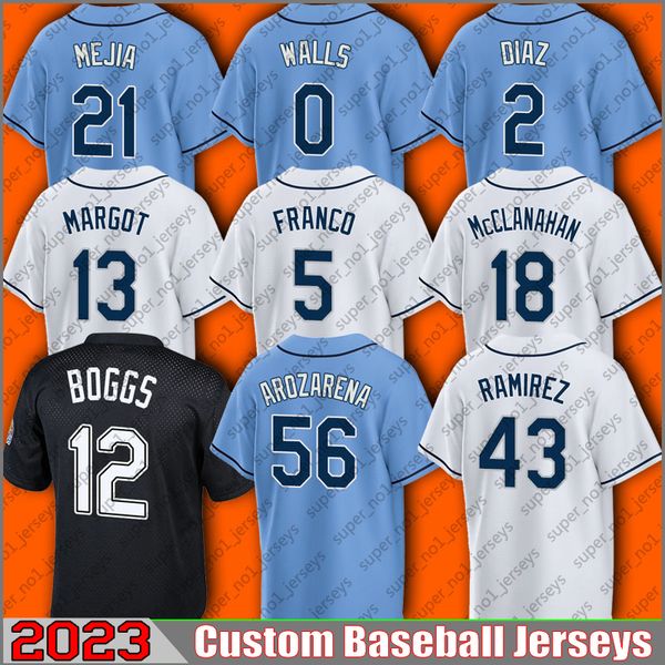 

56 randy arozarena baseball jersey wander franco yandy diaz shane mcclanahan isaac paredes jerseys brandon lowe harold ramirez jose siri fra, Blue;black