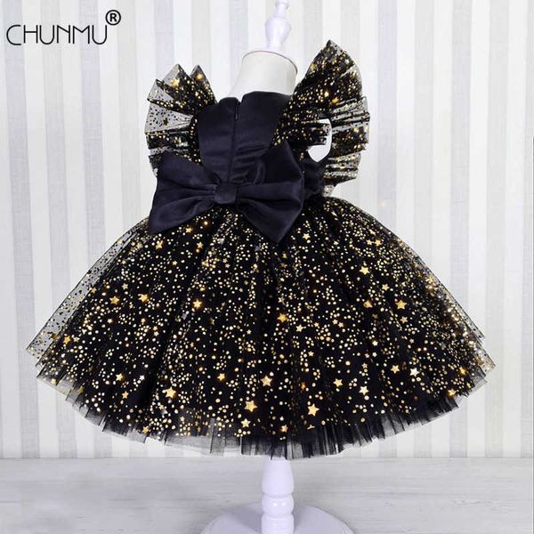 

girl's dresses toddler girl fluffy birthday dress sequined bow wedding gown kids party custume princess dress baby girl bowknot dresses, Red;yellow
