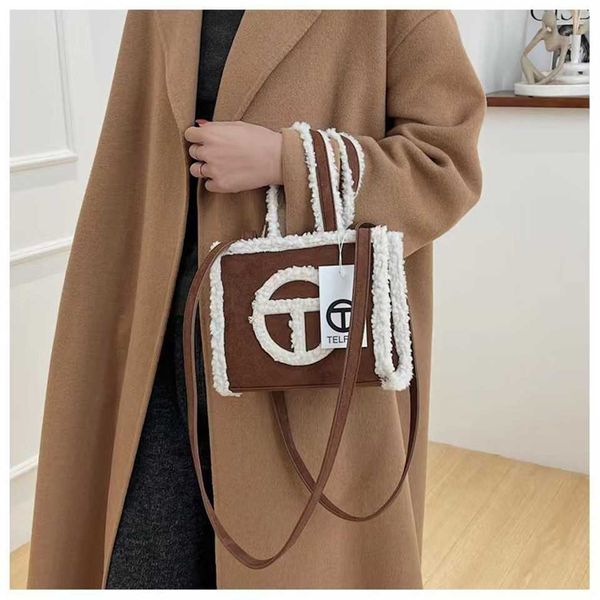 

small suede lamb women 2023 new tel crossbody portable tote plush bag 75% off online sales