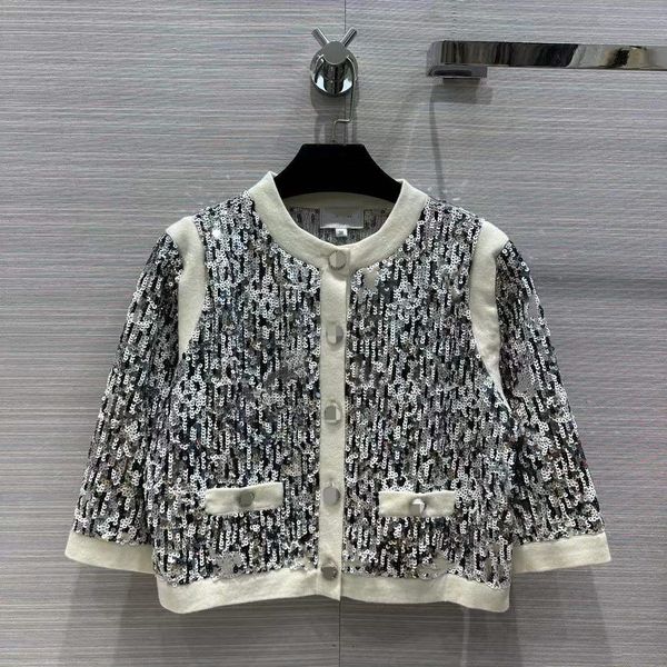 

milan runway jackets 2023 new spring o neck long sleeve panelled women's designer sweaters brand same style outerwear 0107-2, Black;brown