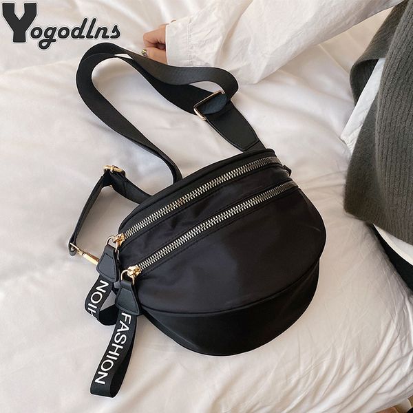 

evening bags saddle design crossbody handbags for women fashion semicircle shoulder messenger bag female small diagonal nylon chest 230106