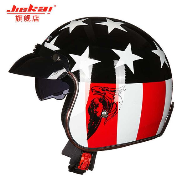 

s motorcycle 3/4 retro pilot helmet carco capacetes interior sun visor dot certified 0105