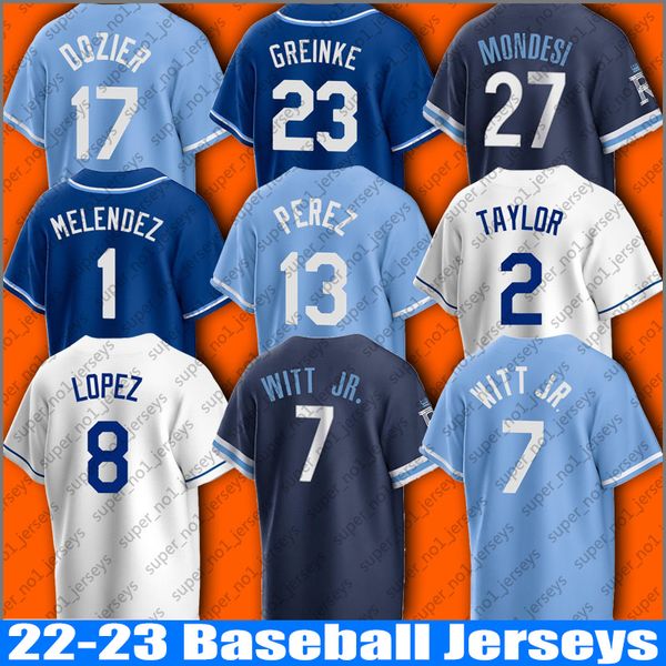 

kansas city 7 bobby witt jr baseball jersey nicky lopez salvador perez melendez vinnie pasquantino jerseys zack greinke hunter dozier kyle i, Blue;black