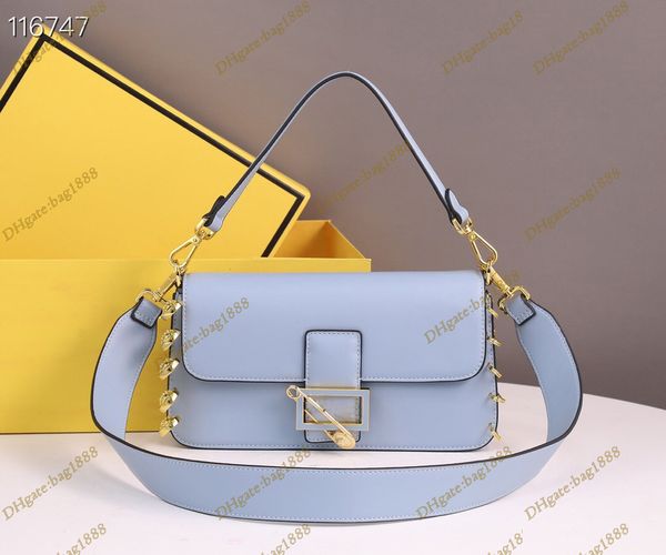 

luxury women's bag designer interchange creation series handbag fashion metal pin decoration bar underarm bag horizontal square flap on