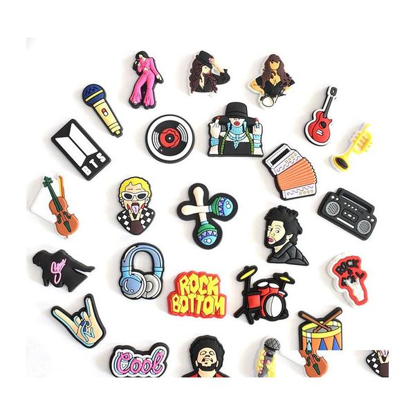 

shoe parts accessories wholesale artist singer selena jibitz charms soft pvc charm for clog shoes kids gift, White;pink