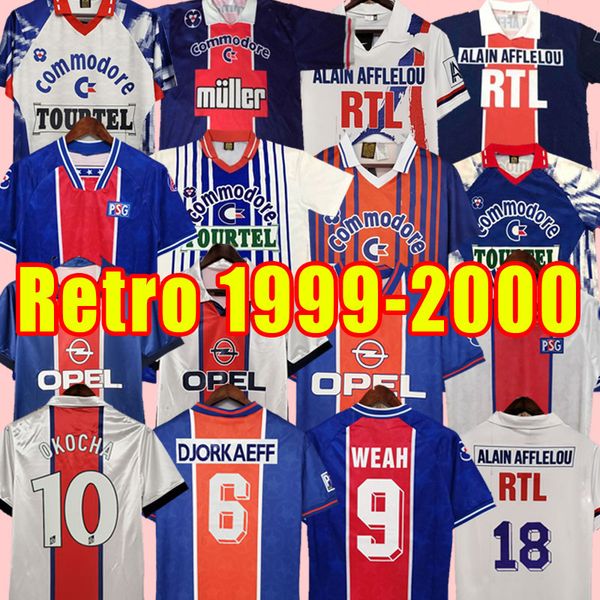 

psgs retro futebol soccer jerseys okocha leroy beckham classic rai anelka ibrahimovic ronaldinho home away fotball shirts 90 91 92 93 94 95, Black;yellow