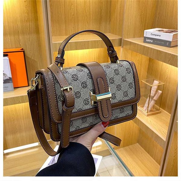 

2023 color blocking foreign style hand printed square women's korean small cross bag 55% off clearance sale