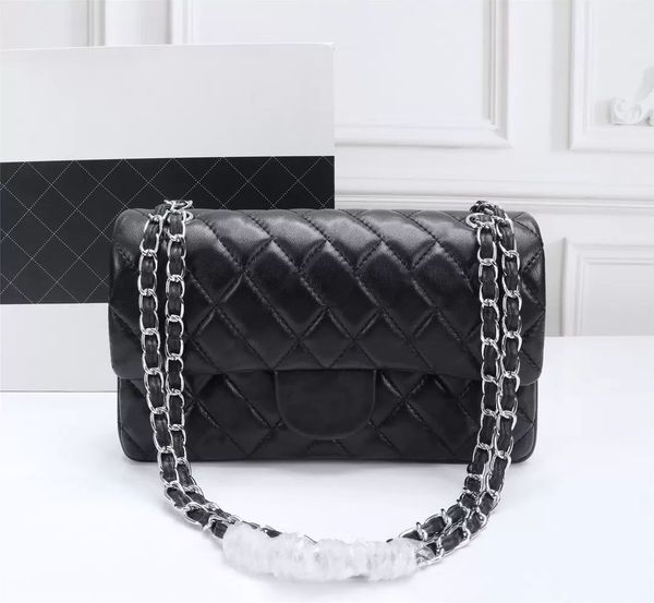 

cc designe custom luxury brand handbag channelity women's bag 2023 leather gold chain crossbody black and white pink cattle clip sheeps