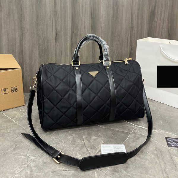 

619squality men fashion duffle bag triple black nylon travel bags mens handle luggage gentleman business tote with shoulder strap