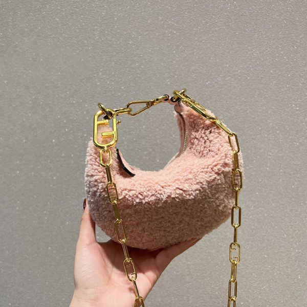 

designer crossbody chain bag womens handbag fashion half moon shoulder bags women luxury metal letters purse handbags 221024