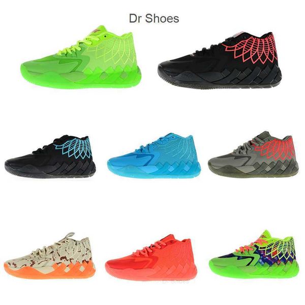 

mb1 rick and morty basketball shoes lamelo ball shoe galaxy black blast grey red beige buzz city sport trainner