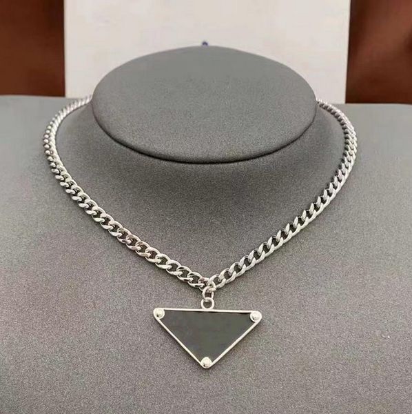 

womens mens luxury designer necklace chain fashion jewelry gold and silver black white p triangle pendant design party hip hop punk men neck