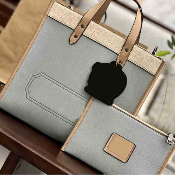 

totes bags leather bags designer tote handbag shoulder strap leopard panel crossbody shopping bag bucket inside with small purse 220309