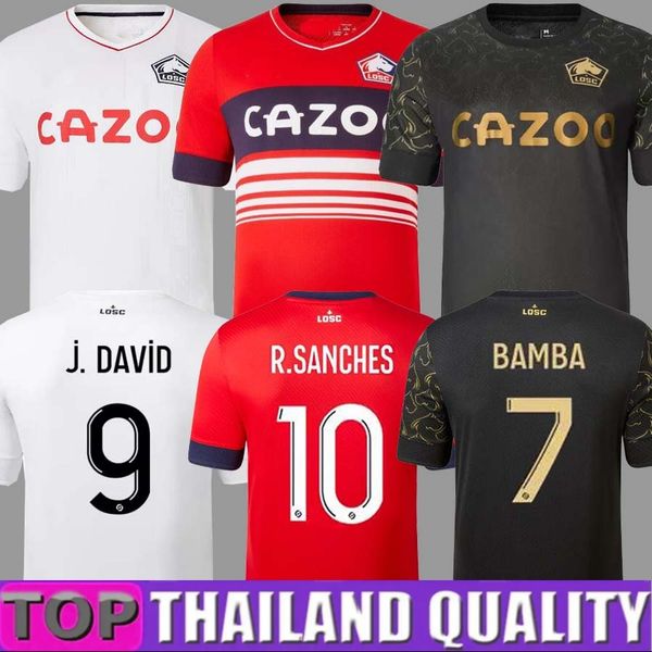 

2022 2023 losc lille soccer jerseys david fonte burak bamba yazici football shirts 22 23 jikone r.sanches t.weah .araujo maillots men kids, Black;yellow