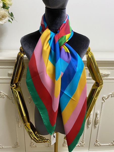 

women's square scarf scarves 100% twill silk material pint letters stripes pattern size 110cm- 110cm, Blue;gray