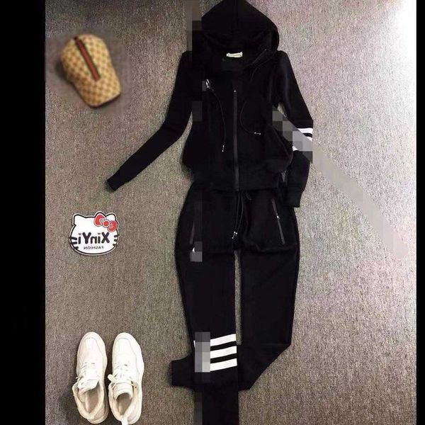 

designer women tracksuits 2022 spring and autumn new european and american brand elegant fashion foreign trade sports suit women's wear, Gray