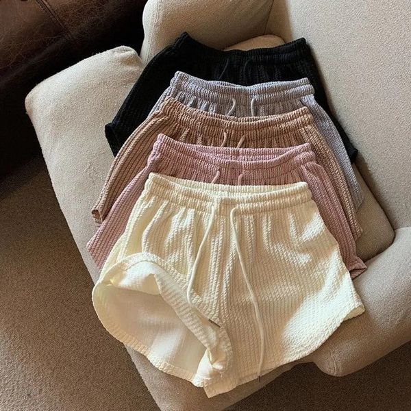 

women s short summer high elastic lace up drawstring wide leg sweat short 3xl oversized xyfs c13 230107, White;black