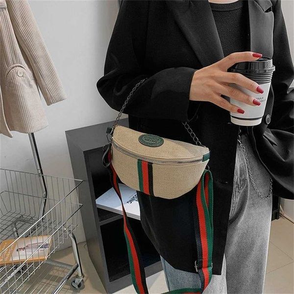 

light straw 2023 new fashion cross body small women's chest simple and versatile woven waist bag 55% off clearance sale