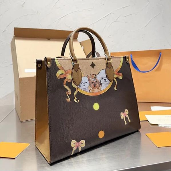 

designer tote bag large capacity fashion shopping shoulder bags cartoon letter pattern women handbags two sided travel handbag purse interio