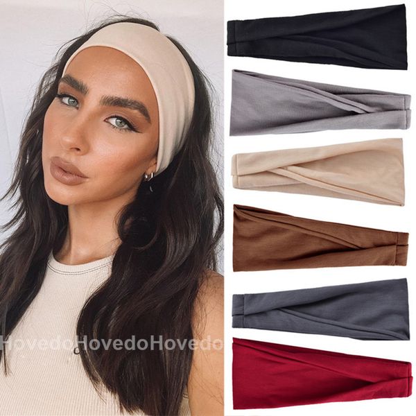 

headbands women solid color elastic hair bands yoga headband fashion turban makeup hair hoop vintag headwrap hair accessories wholesale, Silver