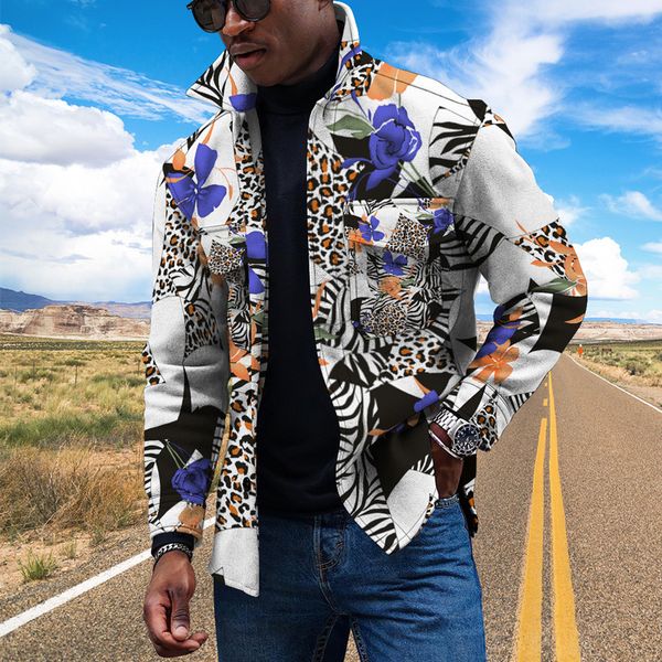 

men s jackets fashion autumn winter 3d print warm casual 230106, Black;brown