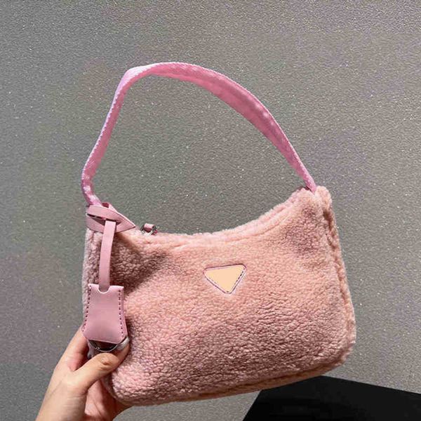

shoulder bag designer hobo handbag lamb wool underarm bag women luxury classic messenger crossbody bags autumn winter purses 220922