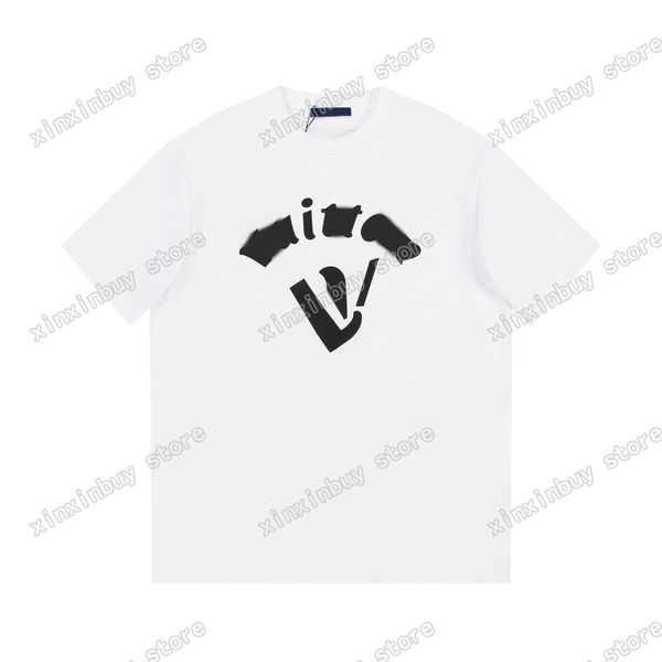 

xinxinbuy men designer tee t shirt paris foam letter letters embroidery print short sleeve cotton women white black s-xl, Black;brown