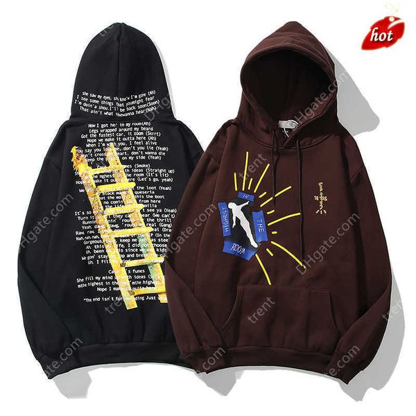 

fw2023 catcus in the room hooded hoodies men women oversize stranger things loose move corvo streetwear sweatshirt, Black