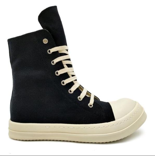 

shoes ro man high women canvas sneakers black lace up boots 35-44