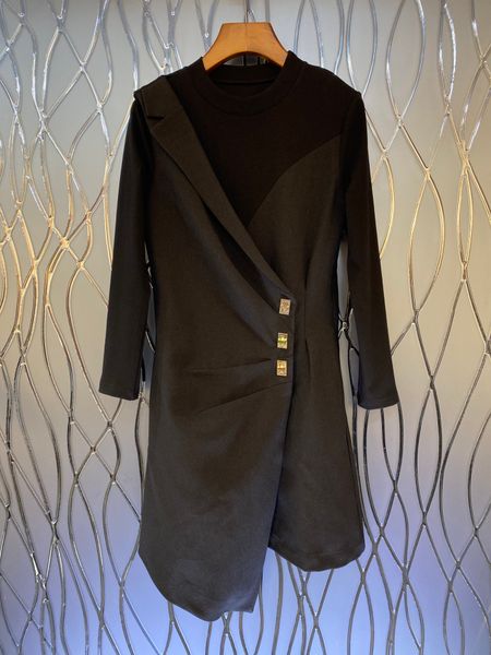 

autumn and winter temperament new black elegant royal sister dress, Black;gray