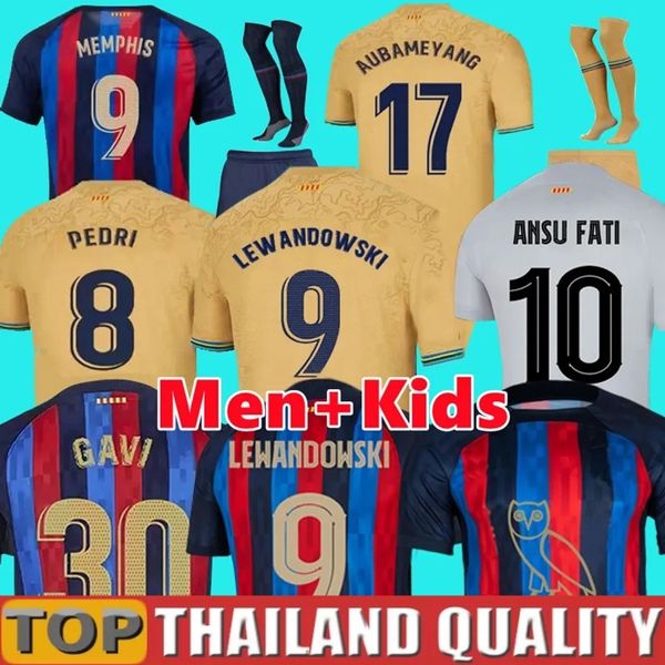 

22 23 pedri gavi soccer jerseys lewandowski fc ferran camiseta de futbol jordi f. de jong auba raphinha 2023 ansu fati fans player version m, Black;yellow