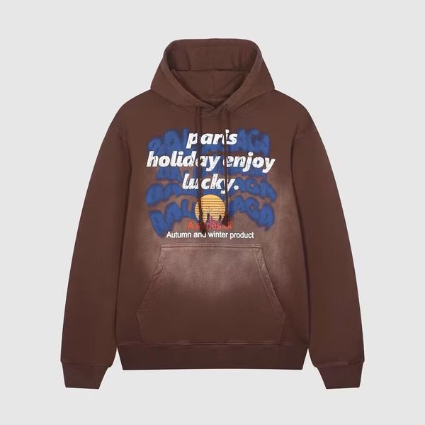 

2022fw letter double b hoodie men and women high street loose stripe sweatshirts hoody outwear paris wash old, Black