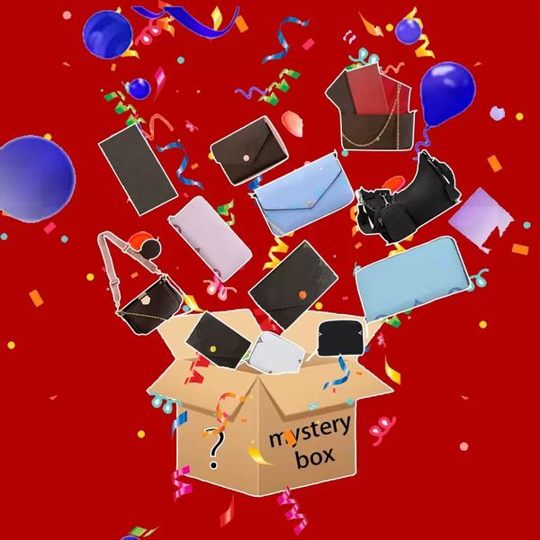 

lucky mystery box luxurys designers bag zippy long wallet fashion bags blind box with open random boxes for mens and womens wallets holders, Red;black