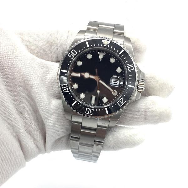 

2023 u1 grade aaa st9 black dial men watch ceramic bezel 43mm sapphire glass automatic mechanical diver mens watches wristwatches, Slivery;brown