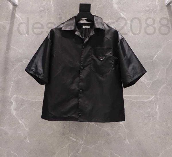 

men's casual shirts designer womens mens shirt casual brand short blouses classic inverted triangle loose imported high-quality nylon t, White;black