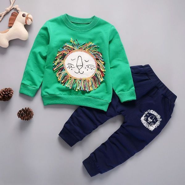 

clothing sets children 2pcs sets shirt pants fashion lion baby boy kid autumn spring suit fall cotton sport tracksuit outdoor 230106, White