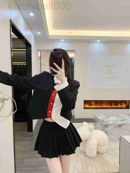 

women's suits & blazers designer autumn new style textured version is wide with shoulder pads irregular color contrast suit 5mfv, White;black