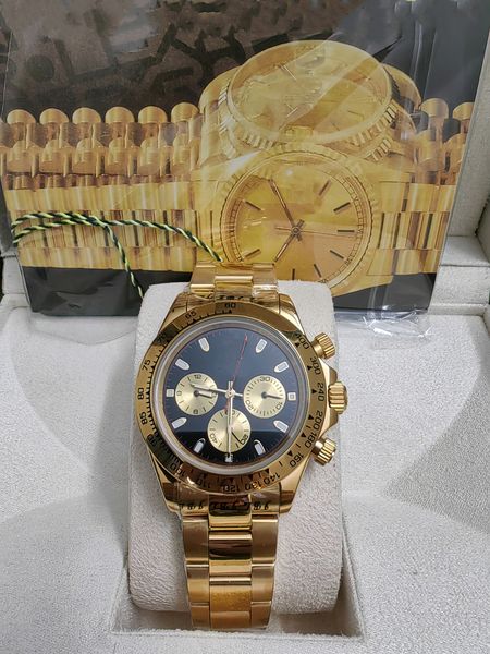 

with box luxury automatic 2813 mechanical movement watch gold black dial watches men 116508 116528 chronograph mens wristwatches 2023, Slivery;brown