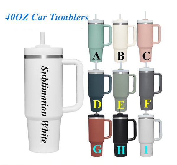 

2023 new 40oz car cups tumbler with silicon handle and lids insulated tumblers plastic straw stainless steel coffee mugs termos cup by a0050